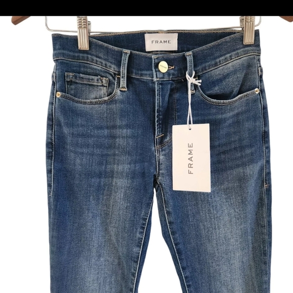 Frame Le Skinny De Jeanne Mid Rise Womens Size 25 Medium Wash NWT NEW - Picture 2 of 7